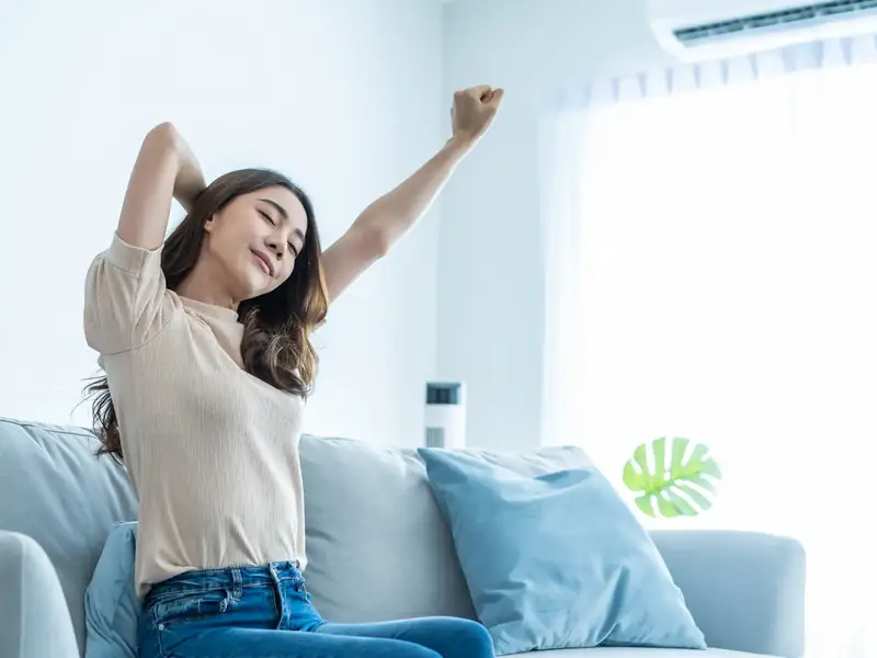 Climatisation à Cagnes-sur-Mer : pose, entretien et dépannage 2 Pièce de vie confortable dans un logement équipé d'une climatisation